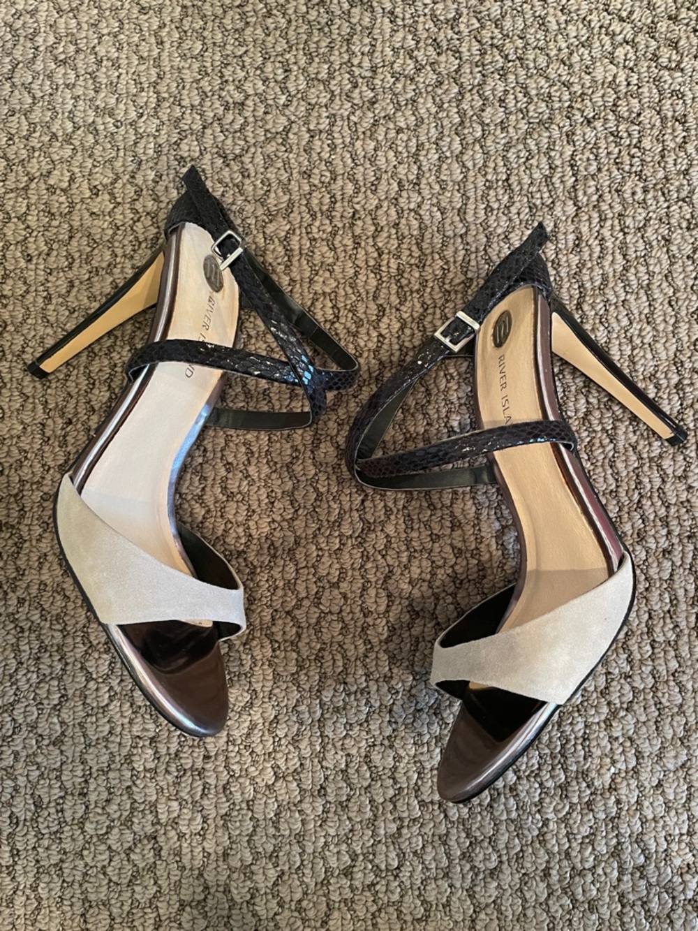 River Island Barely There Colorblock Heeled Sandals